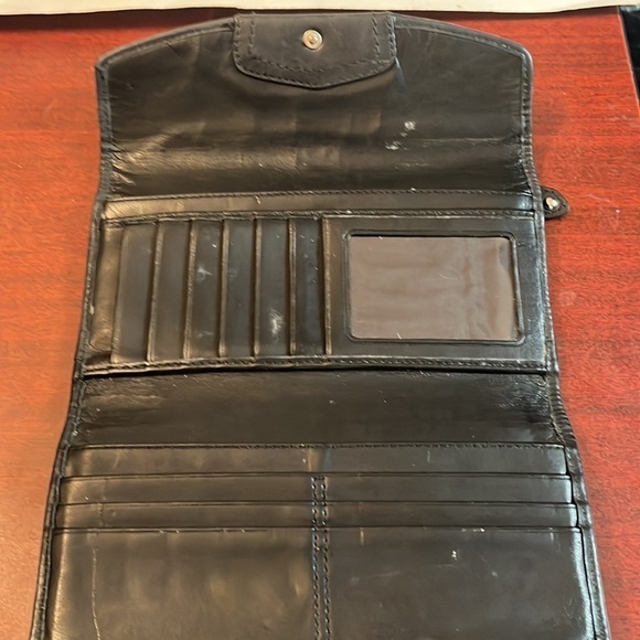 Coach- Signature C Trifold Black Removable Checkbook Wallet 2 Pieces - Picture 6 of 10